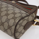 GUCCI GG Supreme Web Sherry Line Bag PVC Beige Gold 56 02 087 Auth BA7251-9