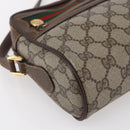 GUCCI GG Supreme Web Sherry Line Bag PVC Beige Gold 56 02 087 Auth BA7251-14