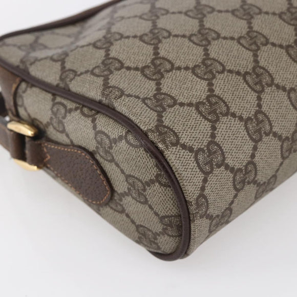 GUCCI GG Supreme Web Sherry Line Bag PVC Beige Gold 56 02 087 Auth BA7251