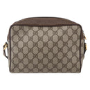 GUCCI GG Supreme Web Sherry Line Bag PVC Beige Gold 56 02 087 Auth BA7251-2