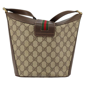 GUCCI GG Supreme Web Sherry Line Bag PVC Leather Beige 40 02 081 Auth BA7253 - 0