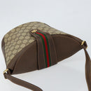 GUCCI GG Supreme Web Sherry Line Bag PVC Leather Beige 40 02 081 Auth BA7253-6