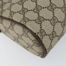 GUCCI GG Supreme Web Sherry Line Clutch Bag PVC Beige Auth BA7254-16