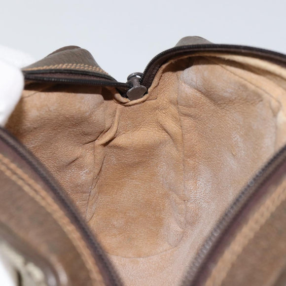 GUCCI GG Supreme Web Sherry Line Clutch Bag PVC Beige Auth BA7254