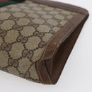 GUCCI GG Supreme Web Sherry Line Clutch Bag PVC Beige Red 89 01 002 Auth BA7255-15