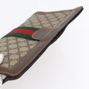 GUCCI GG Supreme Web Sherry Line Clutch Bag PVC Beige Red 89 01 002 Auth BA7255-5