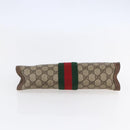 GUCCI GG Supreme Web Sherry Line Clutch Bag PVC Beige Red 89 01 002 Auth BA7255-6
