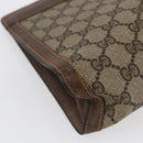 GUCCI GG Supreme Web Sherry Line Clutch Bag PVC Beige Red 89 01 002 Auth BA7255-14