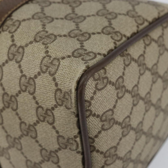 GUCCI GG Supreme Web Sherry Line Boston Bag PVC Beige Gold 39 02 007 Auth BA7256