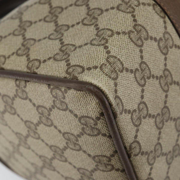 GUCCI GG Supreme Web Sherry Line Boston Bag PVC Beige Gold 39 02 007 Auth BA7256