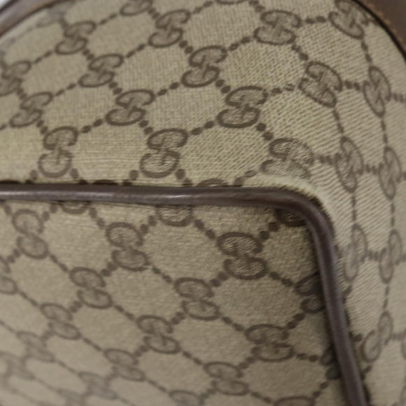 GUCCI GG Supreme Web Sherry Line Boston Bag PVC Beige Gold 39 02 007 Auth BA7256