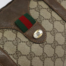 GUCCI GG Supreme Web Sherry Line Boston Bag PVC Beige Gold 39 02 007 Auth BA7256-14