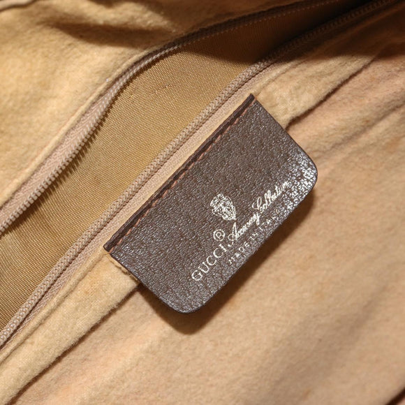 GUCCI GG Supreme Web Sherry Line Boston Bag PVC Beige Gold 39 02 007 Auth BA7256