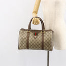 GUCCI GG Supreme Web Sherry Line Boston Bag PVC Beige Gold 39 02 007 Auth BA7256-23