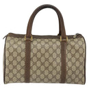 GUCCI GG Supreme Web Sherry Line Boston Bag PVC Beige Gold 39 02 007 Auth BA7256-3