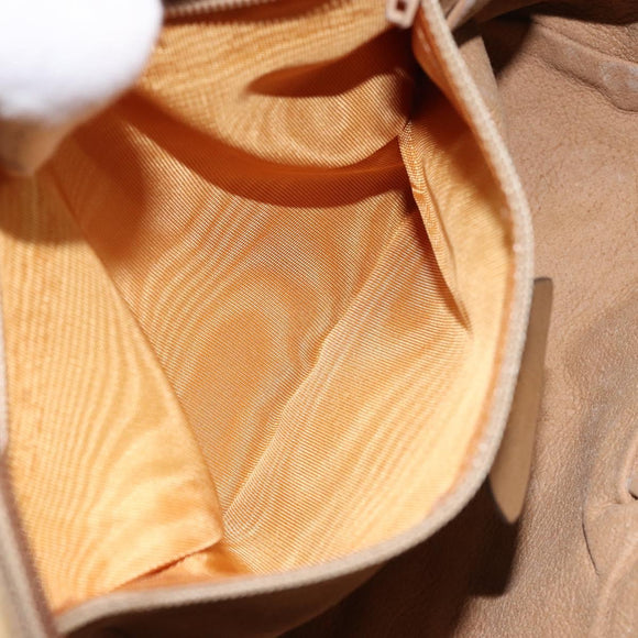 GUCCI Shoulder Bag Leather Beige Gold 67 01 5294 Auth BA7259