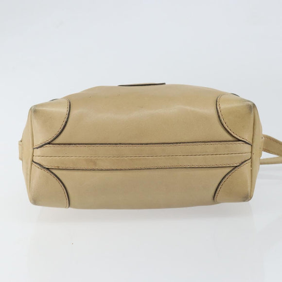 GUCCI Shoulder Bag Leather Beige Gold 67 01 5294 Auth BA7259