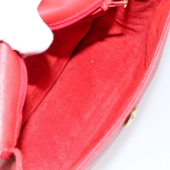 GUCCI Shoulder Bag Leather Red Gold 007 58 0074 Auth BA7260