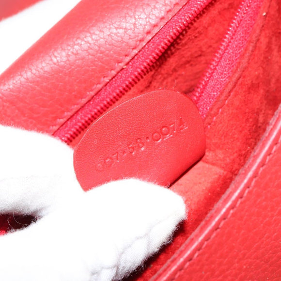 GUCCI Shoulder Bag Leather Red Gold 007 58 0074 Auth BA7260