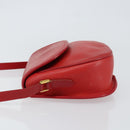 GUCCI Shoulder Bag Leather Red Gold 007 58 0074 Auth BA7260-4