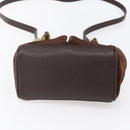 GUCCI Bamboo Hand Bag Suede 2way Brown Gold 007 1793 0238 Auth BA7262-5