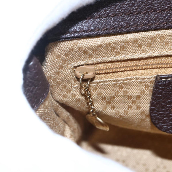 GUCCI Bamboo Hand Bag Suede 2way Brown Gold 007 1793 0238 Auth BA7262