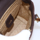 GUCCI Bamboo Hand Bag Suede 2way Brown Gold 007 1793 0238 Auth BA7262-20