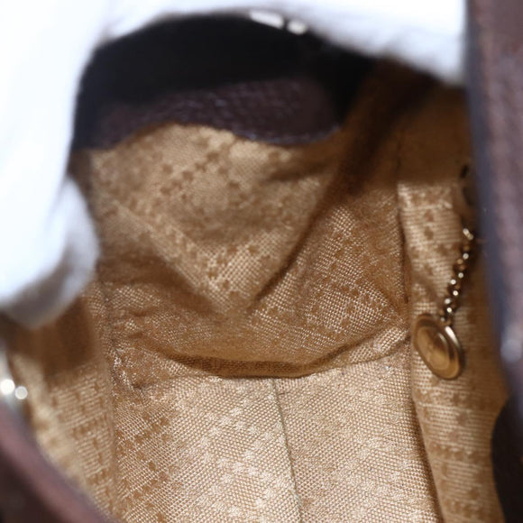 GUCCI Bamboo Hand Bag Suede 2way Brown Gold 007 1793 0238 Auth BA7262