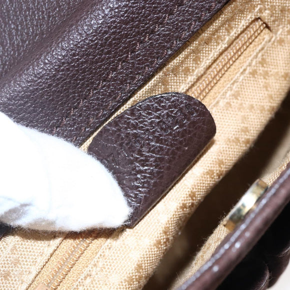 GUCCI Bamboo Hand Bag Suede 2way Brown Gold 007 1793 0238 Auth BA7262