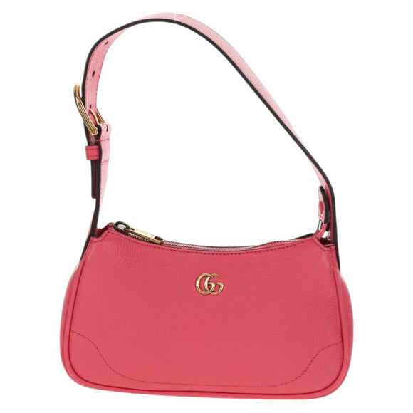 GUCCI GG Marmont Hand Bag Leather Pink Gold 739076 Auth BA7266M