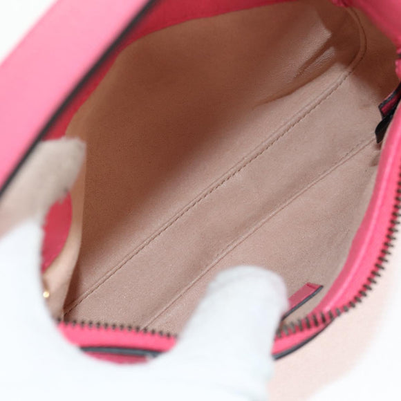 GUCCI GG Marmont Hand Bag Leather Pink Gold 739076 Auth BA7266M