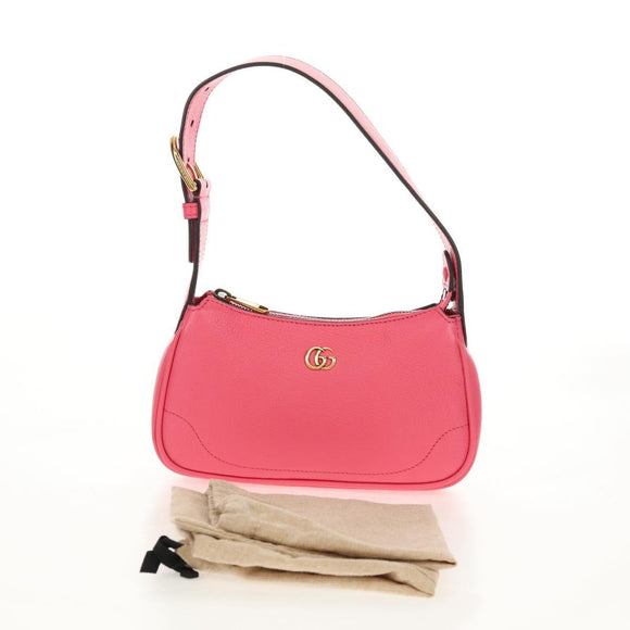 GUCCI GG Marmont Hand Bag Leather Pink Gold 739076 Auth BA7266M