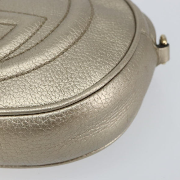 GUCCI Chain Shoulder Bag Leather Gold 353965 Auth BA7267