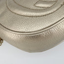 GUCCI Chain Shoulder Bag Leather Gold 353965 Auth BA7267-14