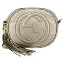 GUCCI Chain Shoulder Bag Leather Gold 353965 Auth BA7267-13