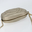 GUCCI Chain Shoulder Bag Leather Gold 353965 Auth BA7267-6