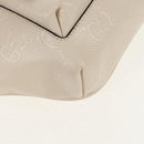 GUCCI GG Emboss Body Bag White Silver 645093 Auth BA7268M-17
