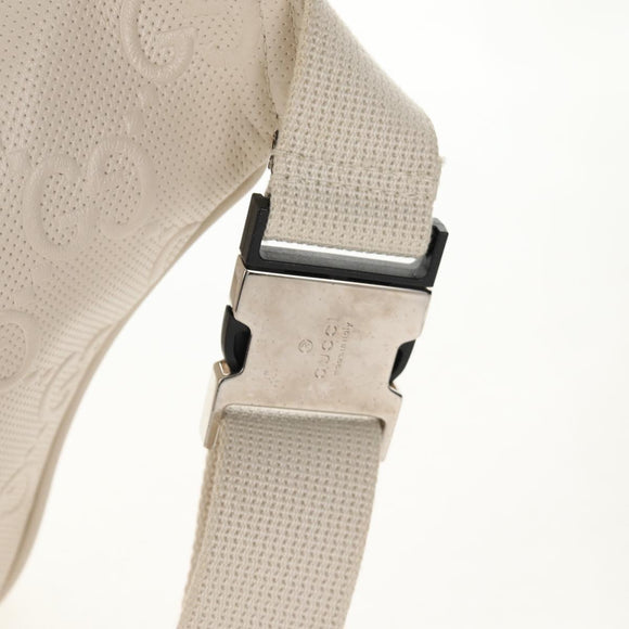 GUCCI GG Emboss Body Bag White Silver 645093 Auth BA7268M