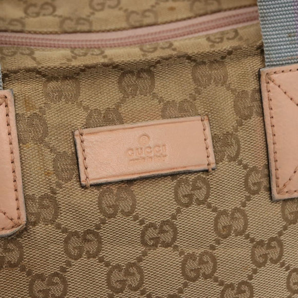 GUCCI GG Canvas Tote Bag Beige Gold 131230 Auth BA7274