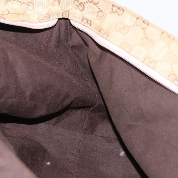 GUCCI GG Canvas Tote Bag Beige Gold 131230 Auth BA7274