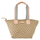 GUCCI GG Canvas Tote Bag Beige Gold 131230 Auth BA7274-13