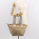 GUCCI GG Canvas Tote Bag Beige Gold 131230 Auth BA7274-23