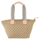 GUCCI GG Canvas Tote Bag Beige Gold 131230 Auth BA7274-2
