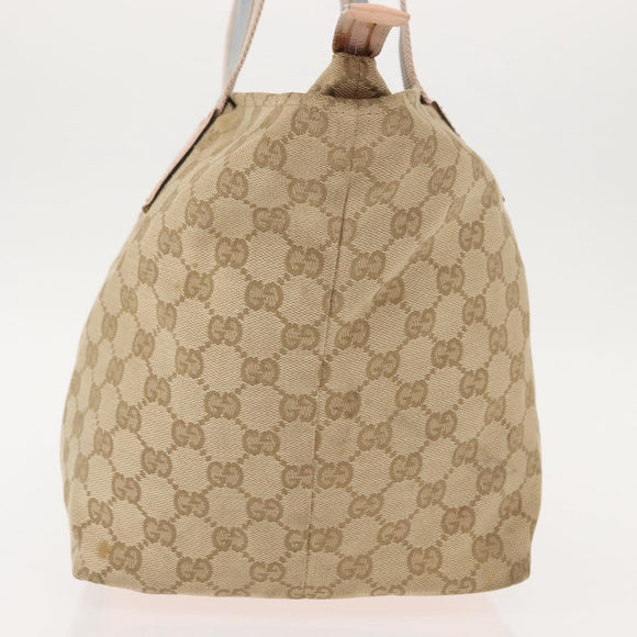 GUCCI GG Canvas Tote Bag Beige Gold 131230 Auth BA7274