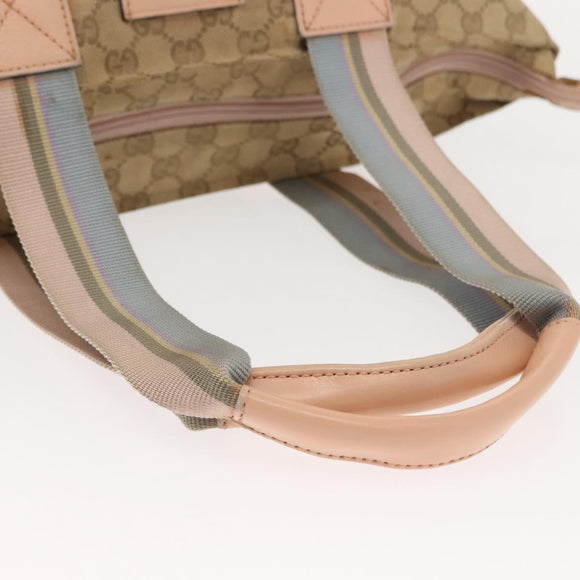 GUCCI GG Canvas Tote Bag Beige Gold 131230 Auth BA7274