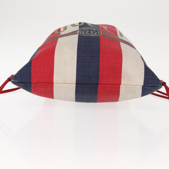 GUCCI Backpack Canvas Blue Red 473872 Auth BA7277
