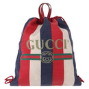 GUCCI Backpack Canvas Blue Red 473872 Auth BA7277-13