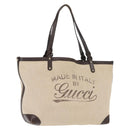 GUCCI Tote Bag Canvas Beige Gold 247209 Auth BA7278-1