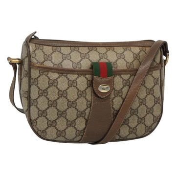GUCCI GG Supreme Web Sherry Line Bag PVC Beige Gold 89 02 032 Auth BA728