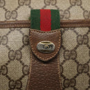 GUCCI GG Supreme Web Sherry Line Bag PVC Beige Gold 89 02 032 Auth BA728-18